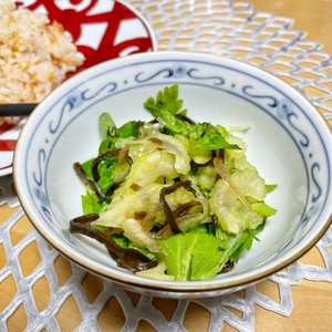 デパ地下風♡セロリとみょうがの塩昆布マリネ